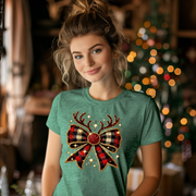 Christmas Reindeer Bow Unisex T-shirt