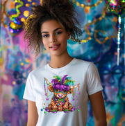 Mardi Gras Highland Cow Unisex T-shirt