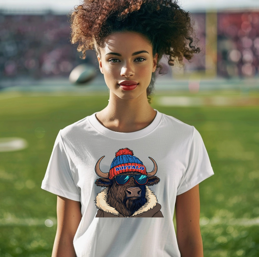 Buffalo In a Beanie Unisex T-shirt