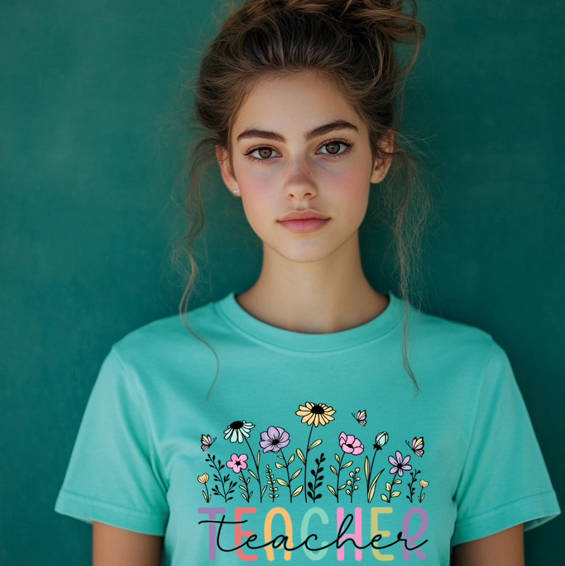 Teacher Flowers Unisex T-shirt
