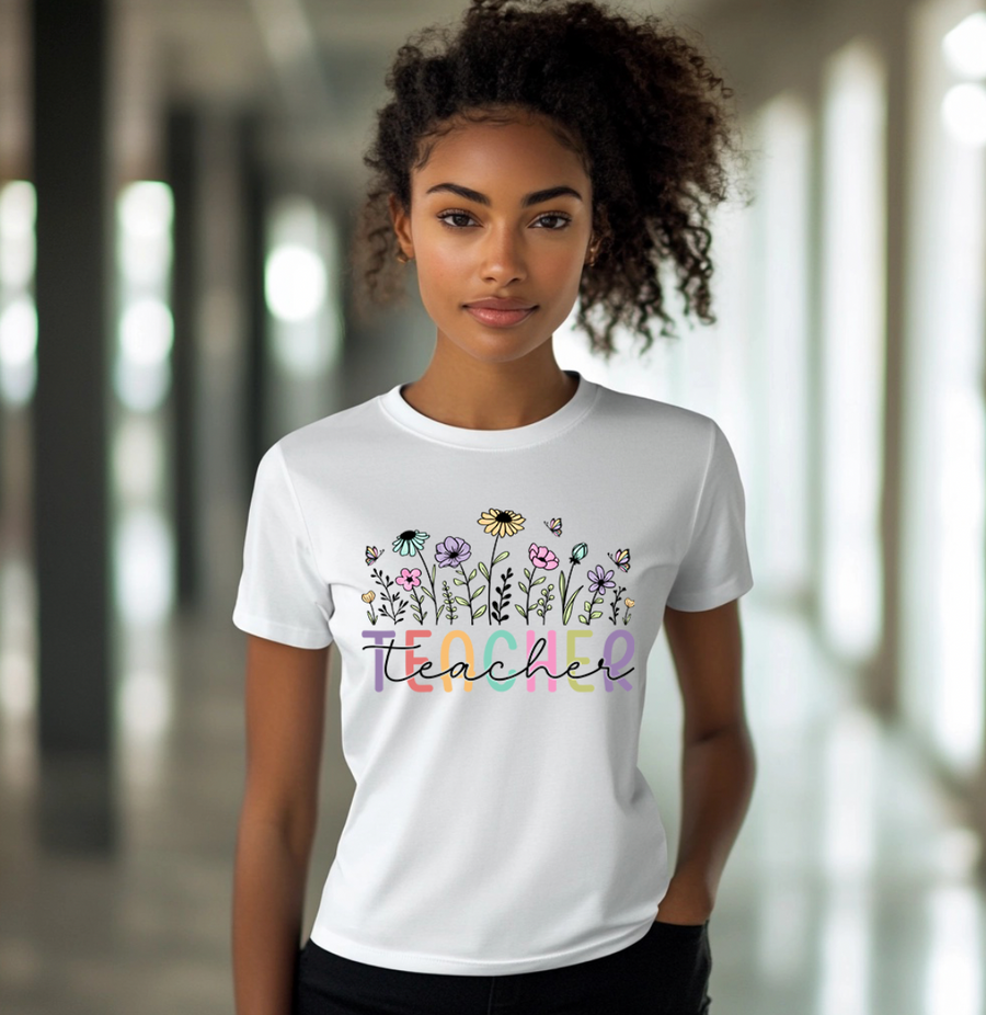 Teacher Flowers Unisex T-shirt
