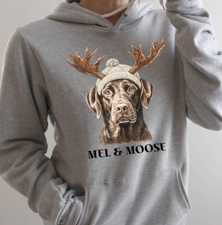 Mel and Moose Antlers Fleece Hoodie