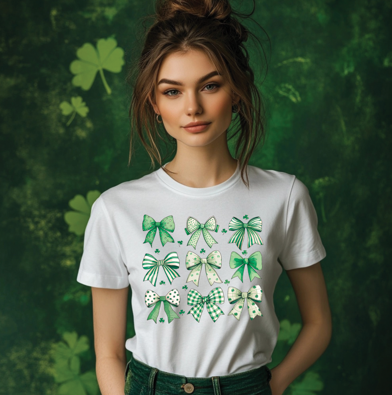 Retro Coquette St.Patricks Bow Unisex T-shirt