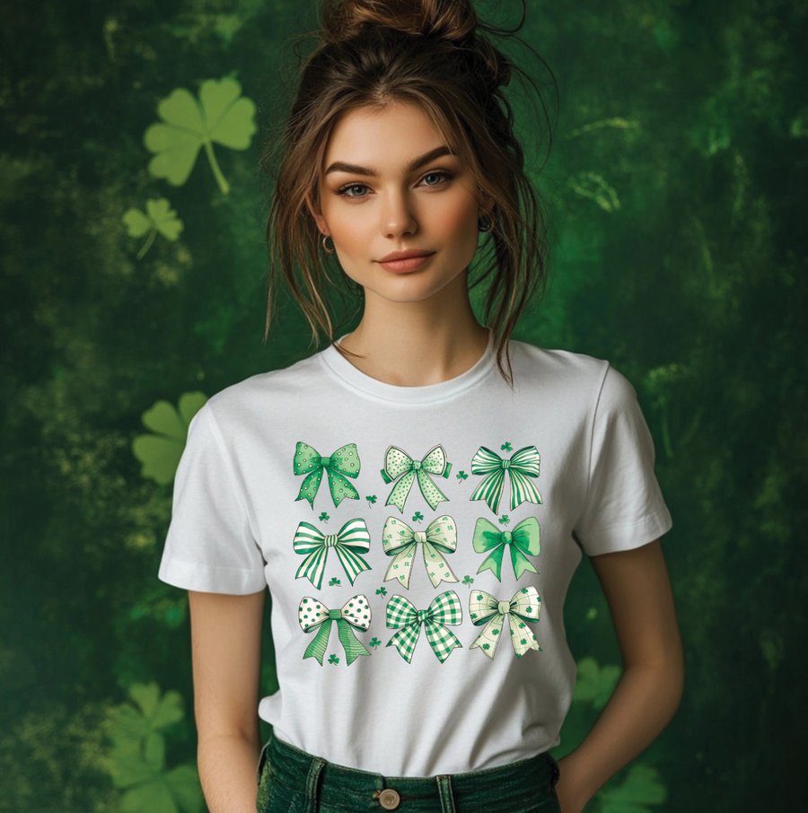Retro Coquette St.Patricks Bow Unisex T-shirt