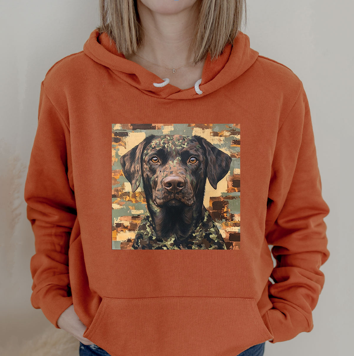 Moose in Camo Fleece Hoodie