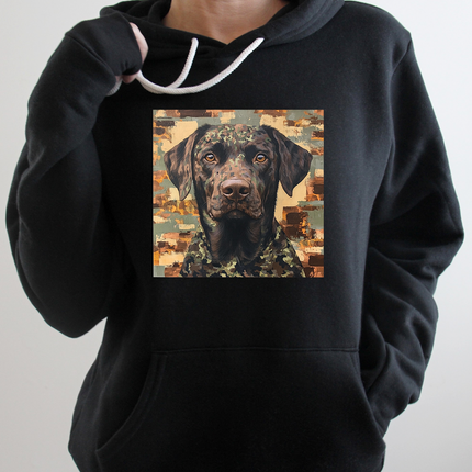 Moose in Camo Fleece Hoodie