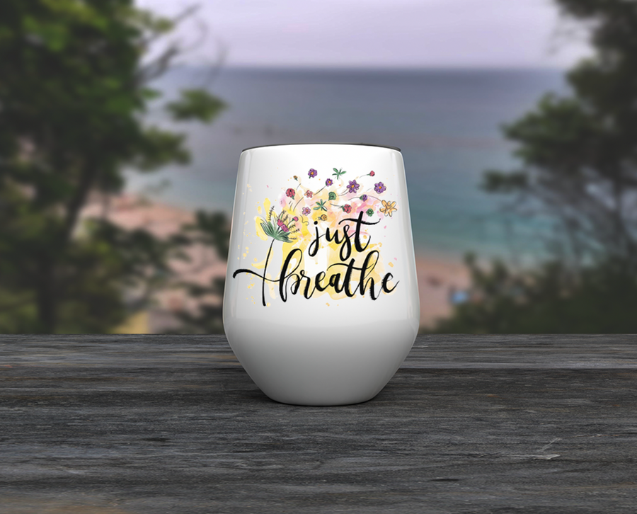 Just Breathe Wine Tumbler