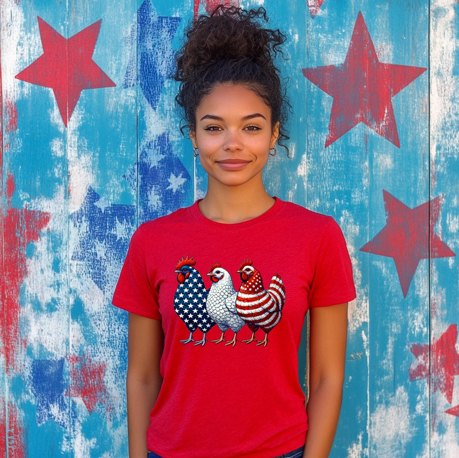 Patriotic Chickens Unisex T-shirt