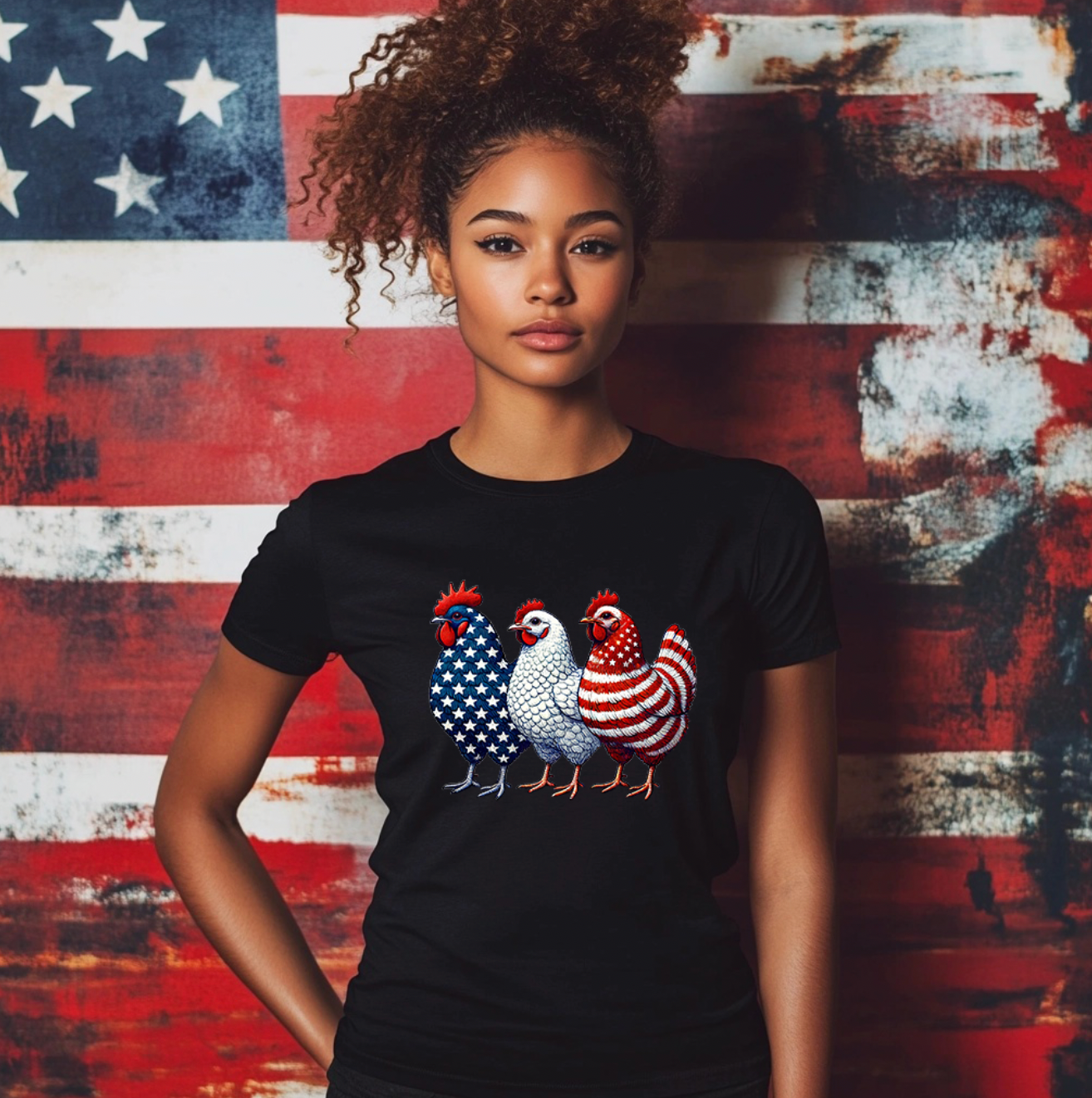 Patriotic Chickens Unisex T-shirt