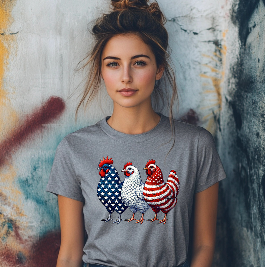 Patriotic Chickens Unisex T-shirt