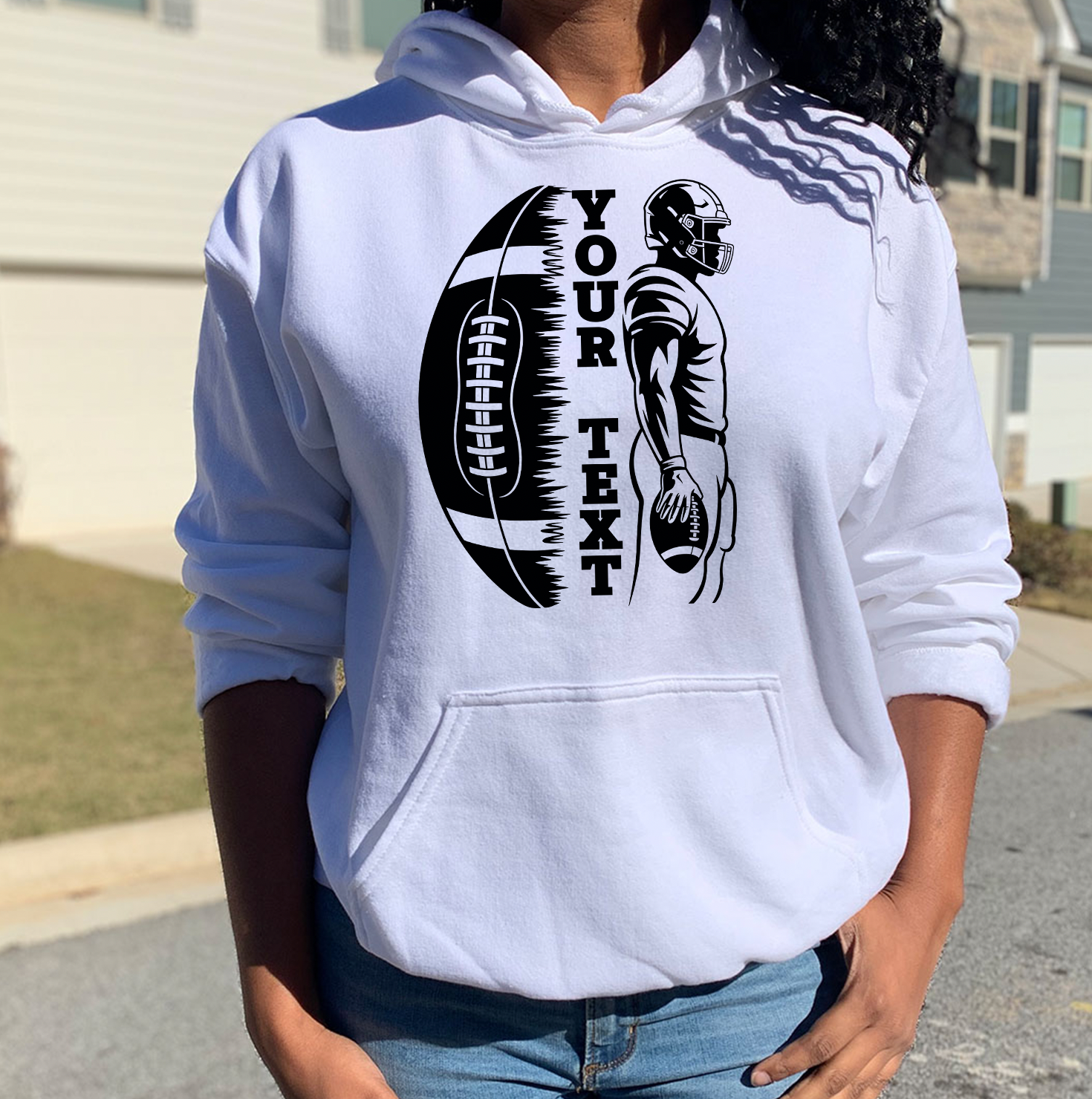 Custom Football Player Unisex Fleece Hoodie