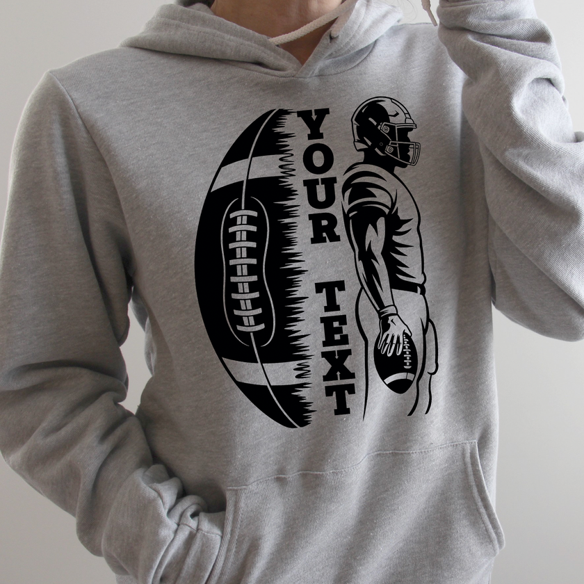 Custom Football Player Unisex Fleece Hoodie