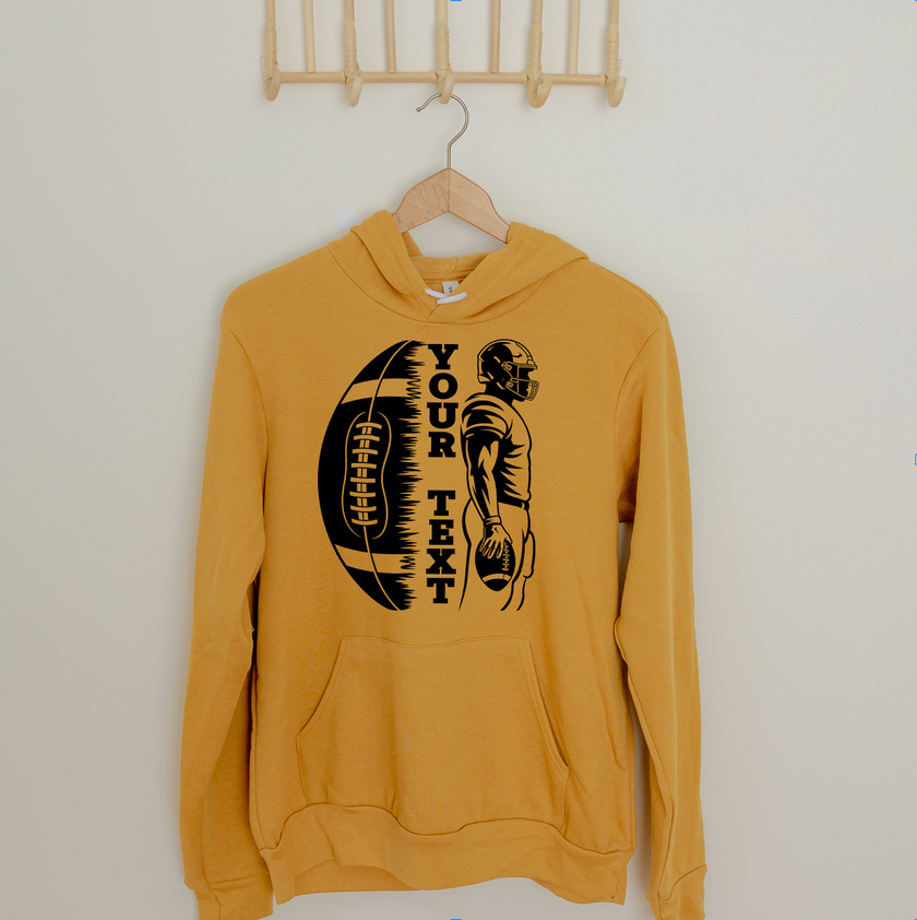Custom Football Player Unisex Fleece Hoodie