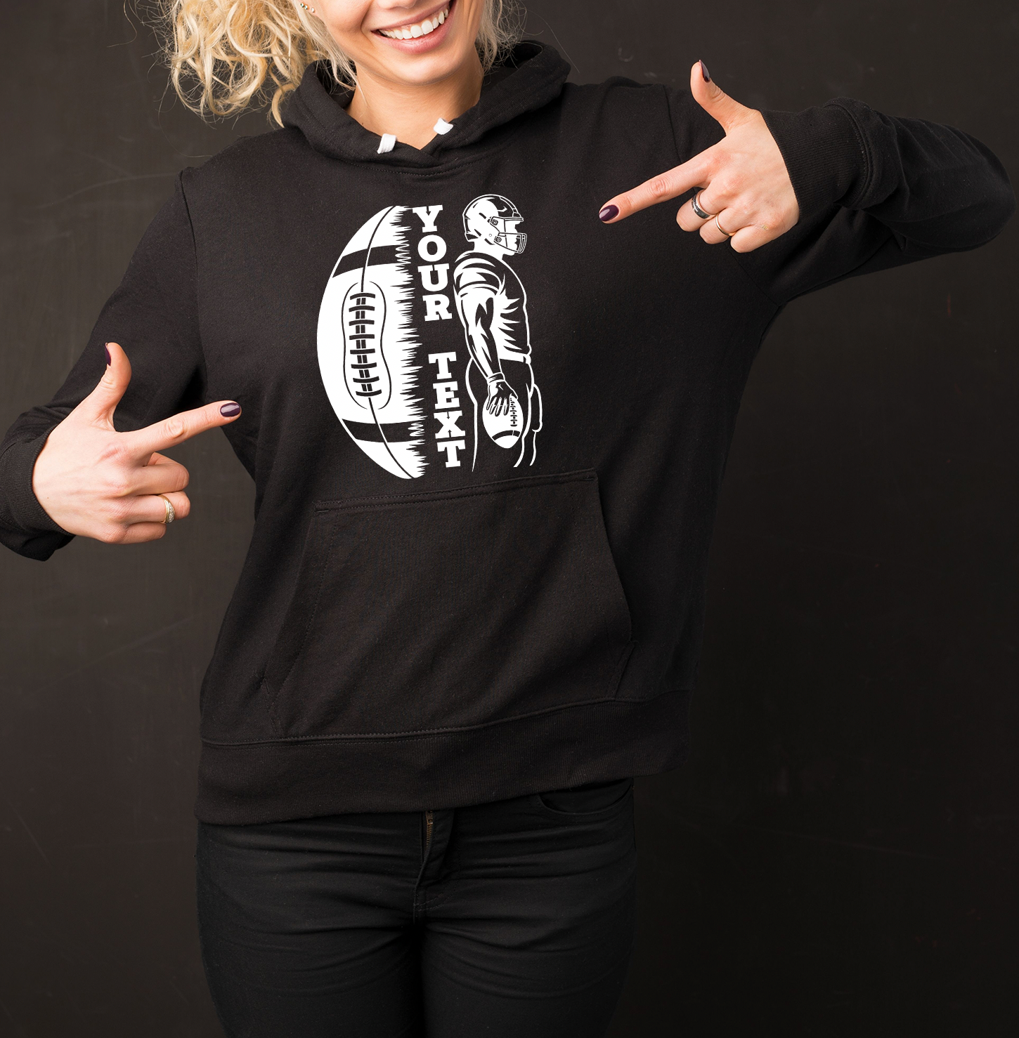 Custom Football Player Unisex Fleece Hoodie