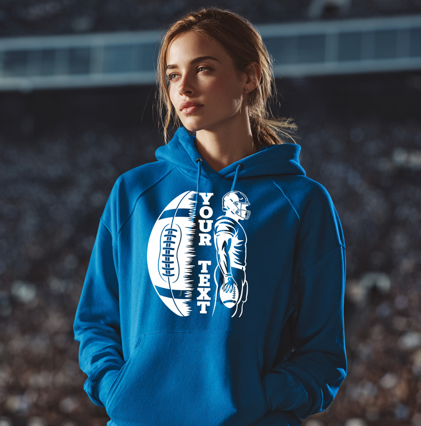 Custom Football Player Unisex Fleece Hoodie