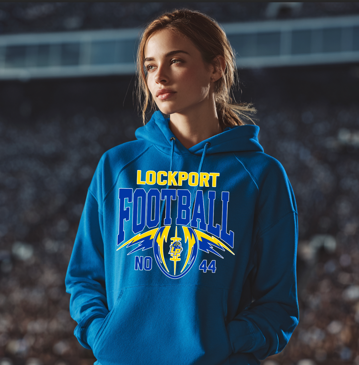 Custom Lockport Football Unisex Fleece Hoodie