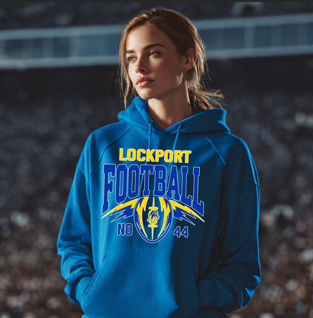 Custom Lockport Football Unisex Fleece Hoodie