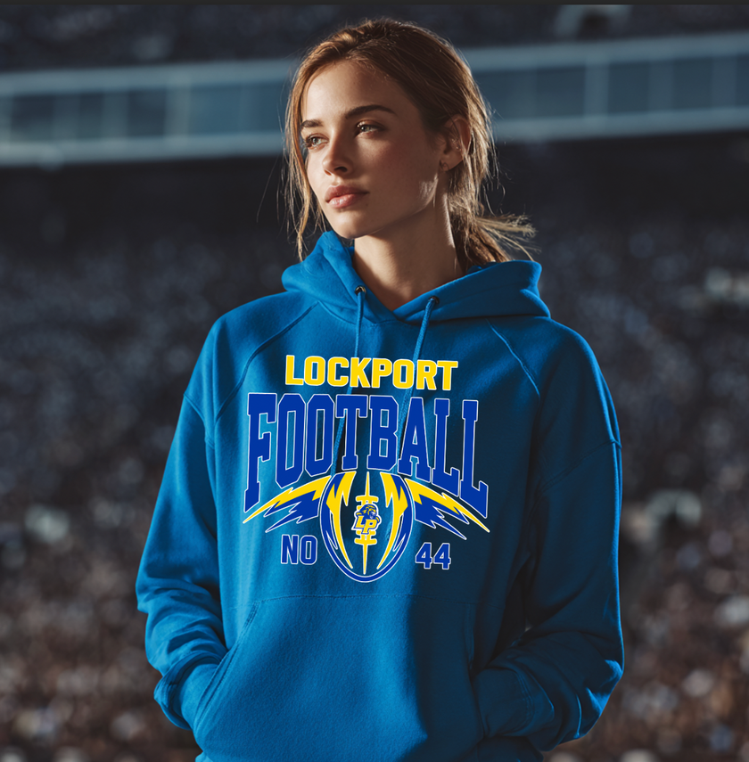 Custom Lockport Football Unisex Fleece Hoodie