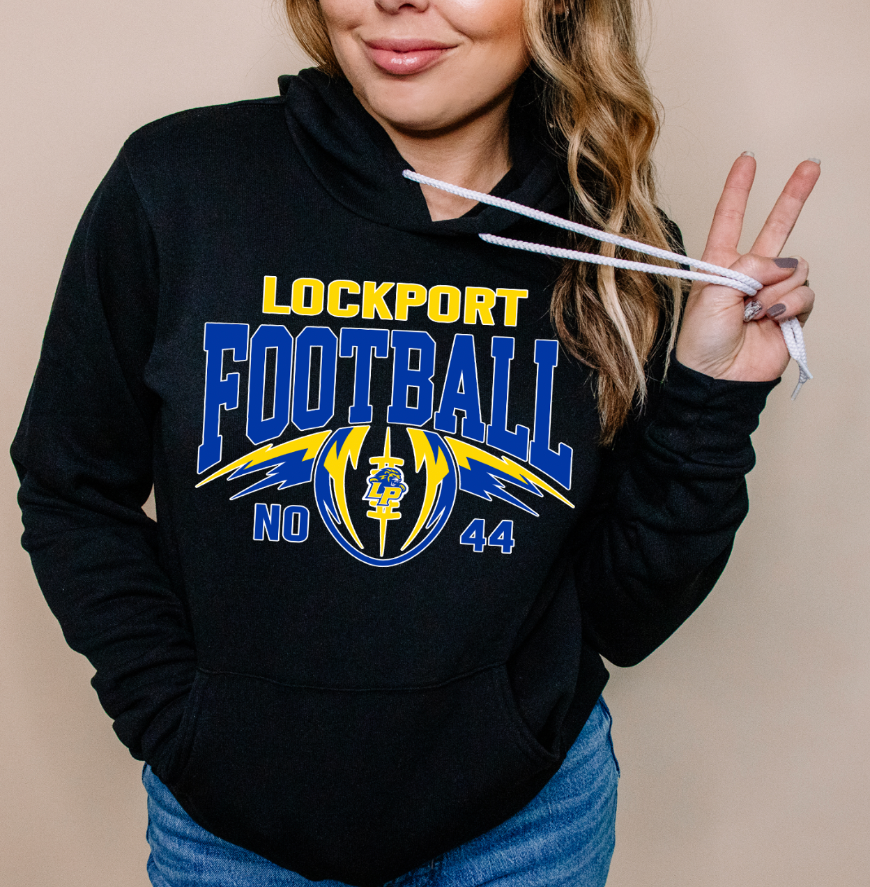 Custom Lockport Football Unisex Fleece Hoodie
