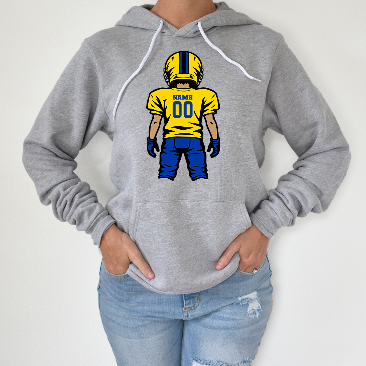 Custom Player Football Unisex Fleece Hoodie