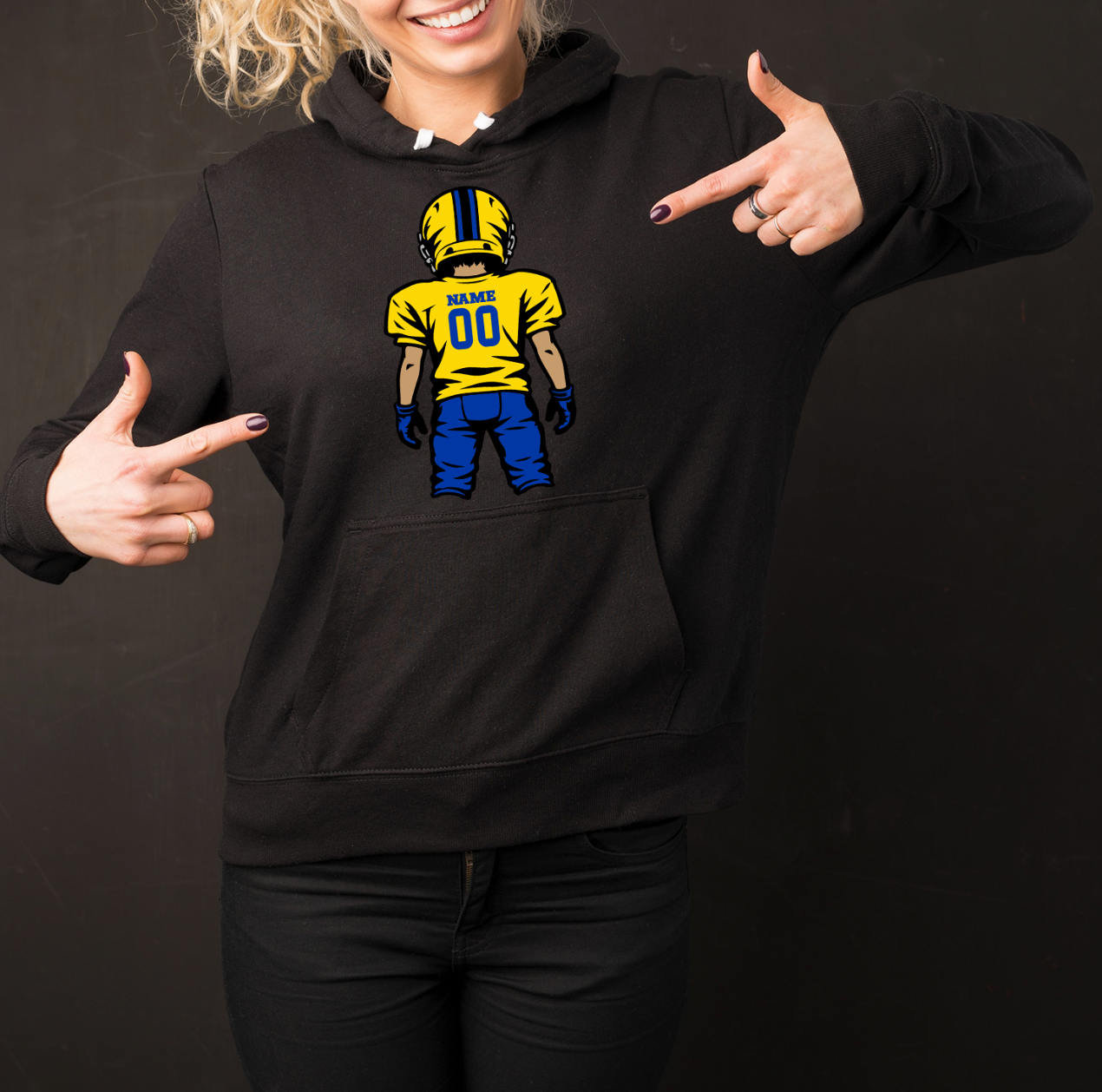Custom Player Football Unisex Fleece Hoodie