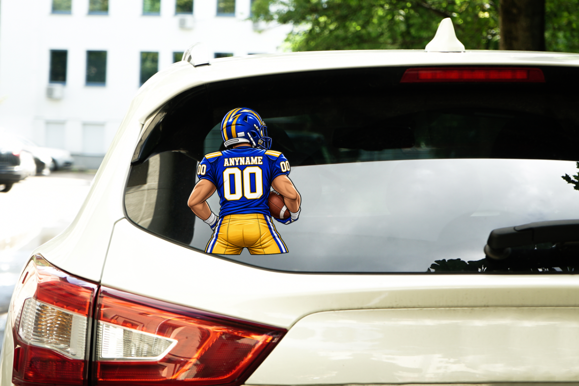 Custom Football  Player Window Decal