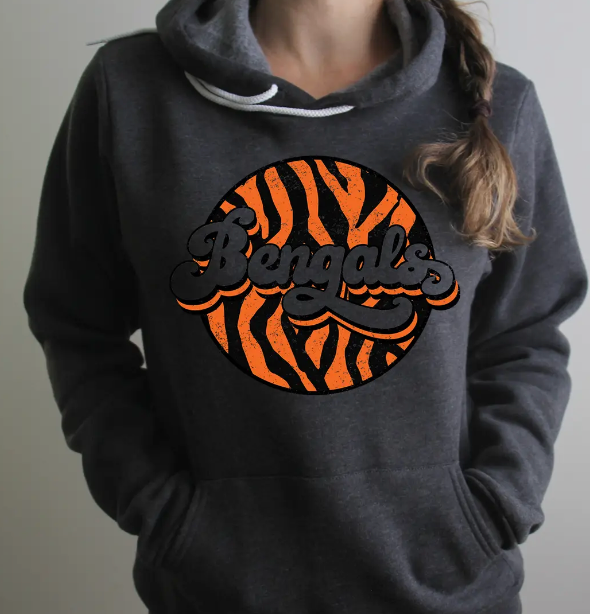 Retro Bengals Unisex Fleece Hoodie