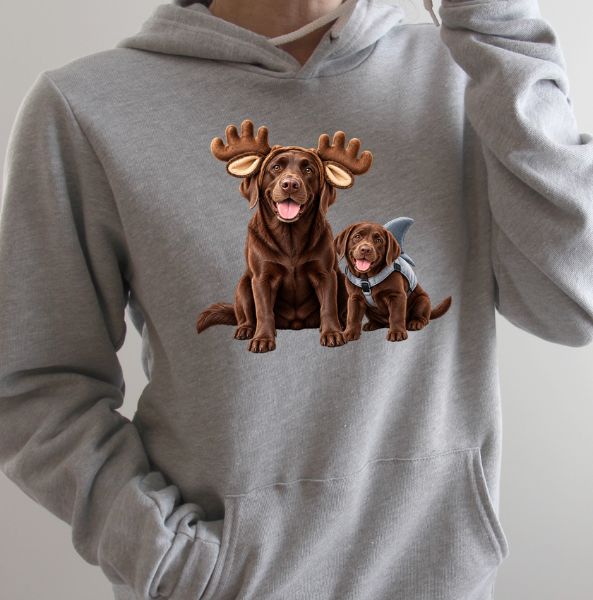 Moose and Shark Fleece Hoodie