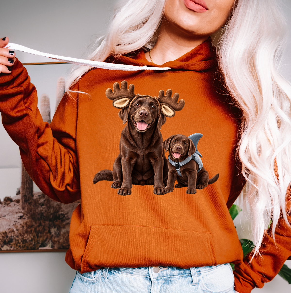 Moose and Shark Fleece Hoodie