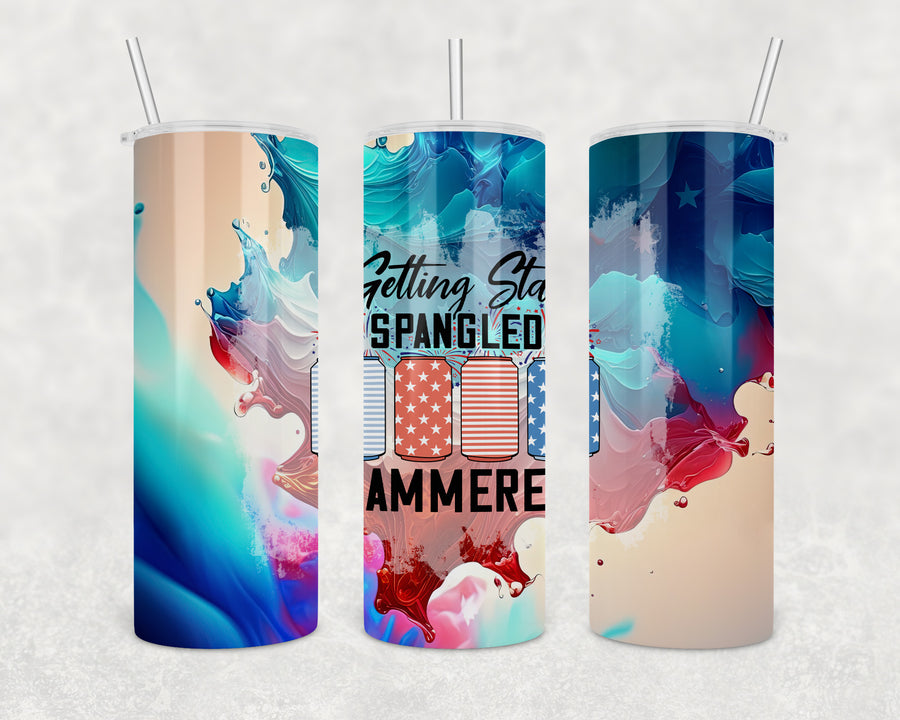 Star Spangled Hammered 20oz Skinny Tumbler