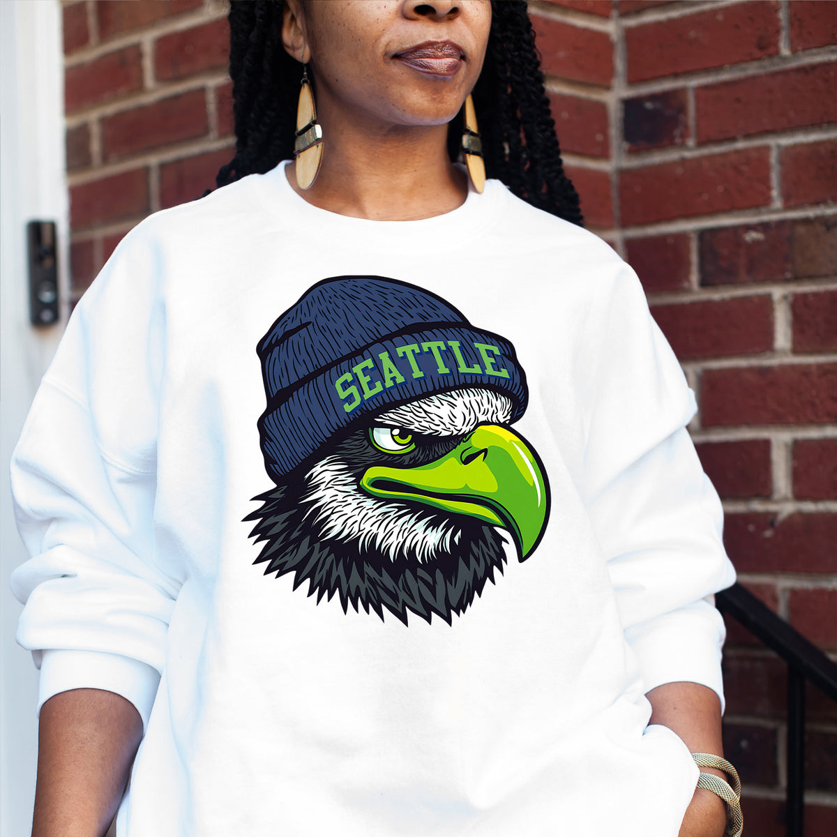 Seattle Beanie Vintage Cartoon Unisex Sweatshirt