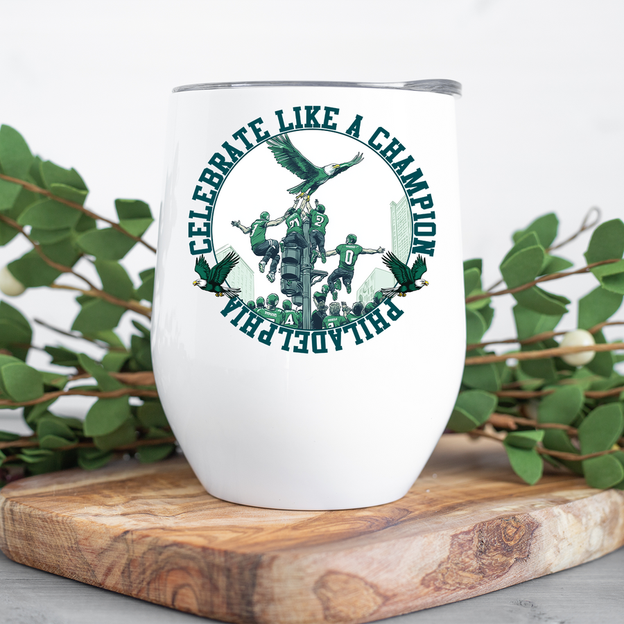 Philadelphia Celebrate Like a Champion Wine Tumbler