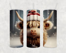 Winter Highland Cow 20oz Skinny Tumbler