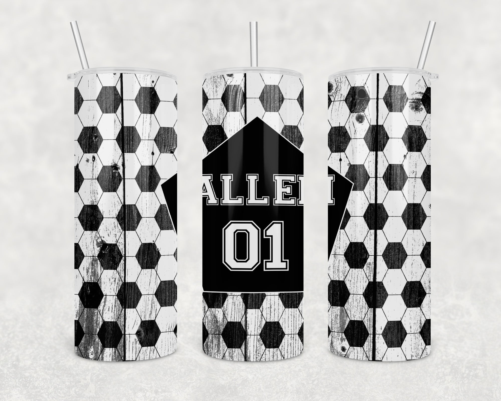 Custom Soccer Tumbler 20oz Skinny Tumbler