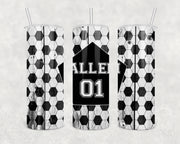 Custom Soccer Tumbler 20oz Skinny Tumbler