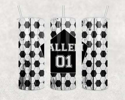 Custom Soccer Tumbler 20oz Skinny Tumbler