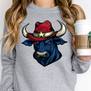 Houston Vintage Bull Cartoon Unisex Sweatshirt