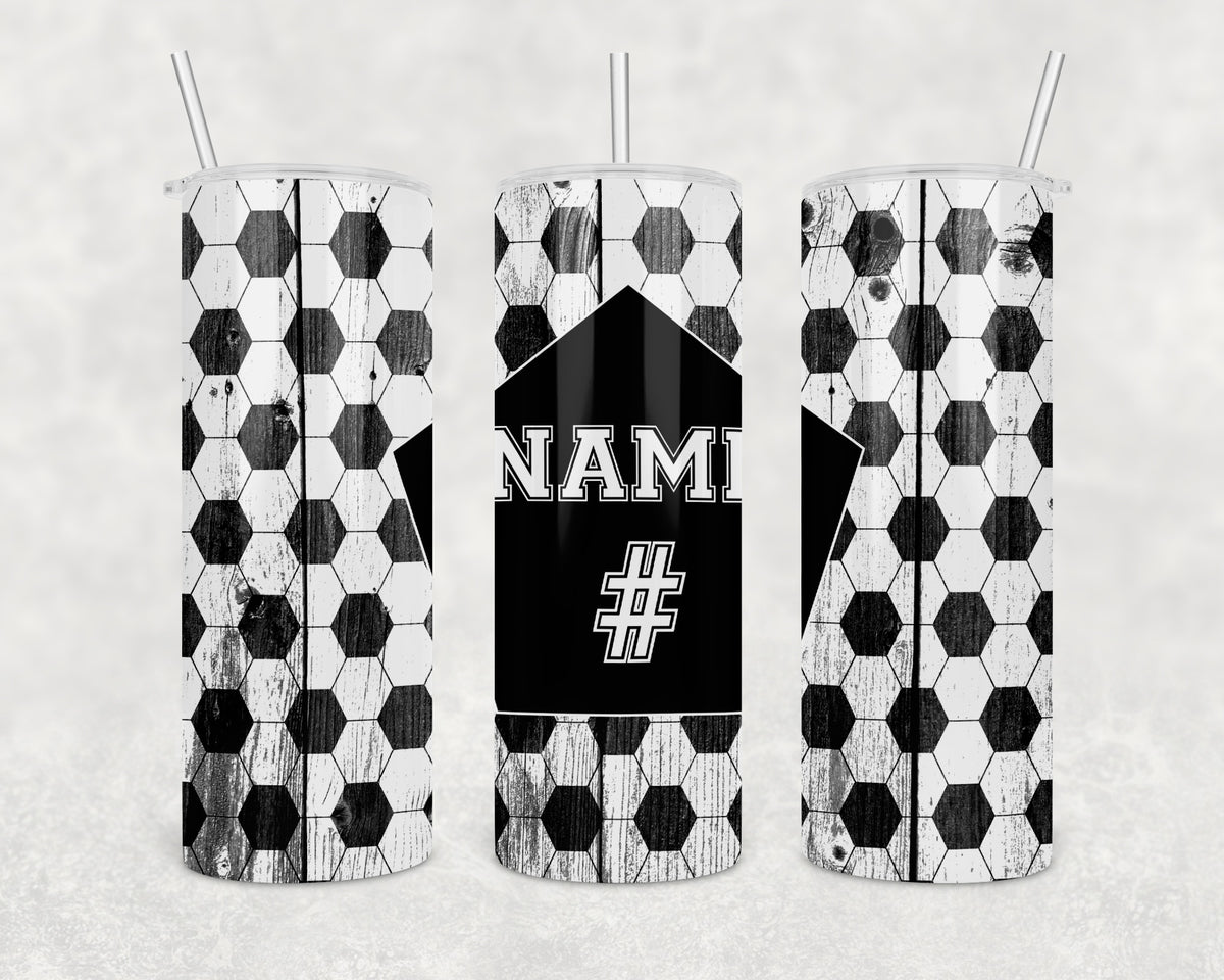 Custom Soccer Tumbler 20oz Skinny Tumbler
