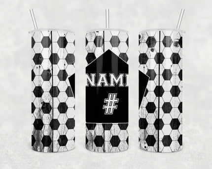 Custom Soccer Tumbler 20oz Skinny Tumbler