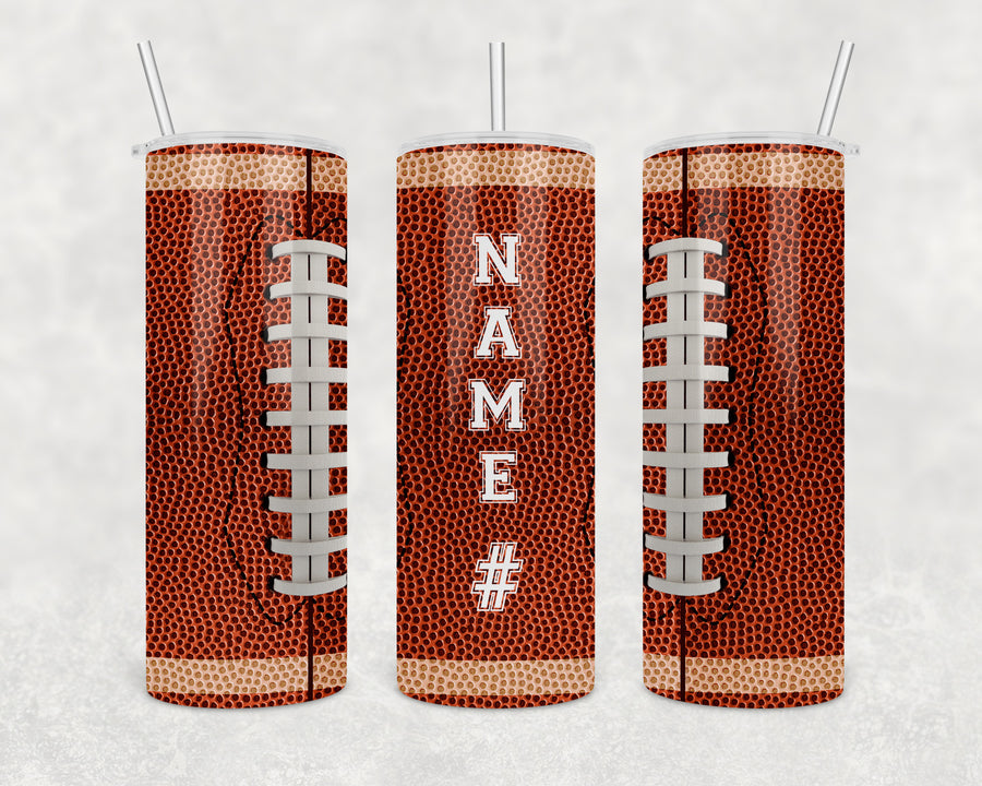 Custom Football 20oz Skinny Tumbler