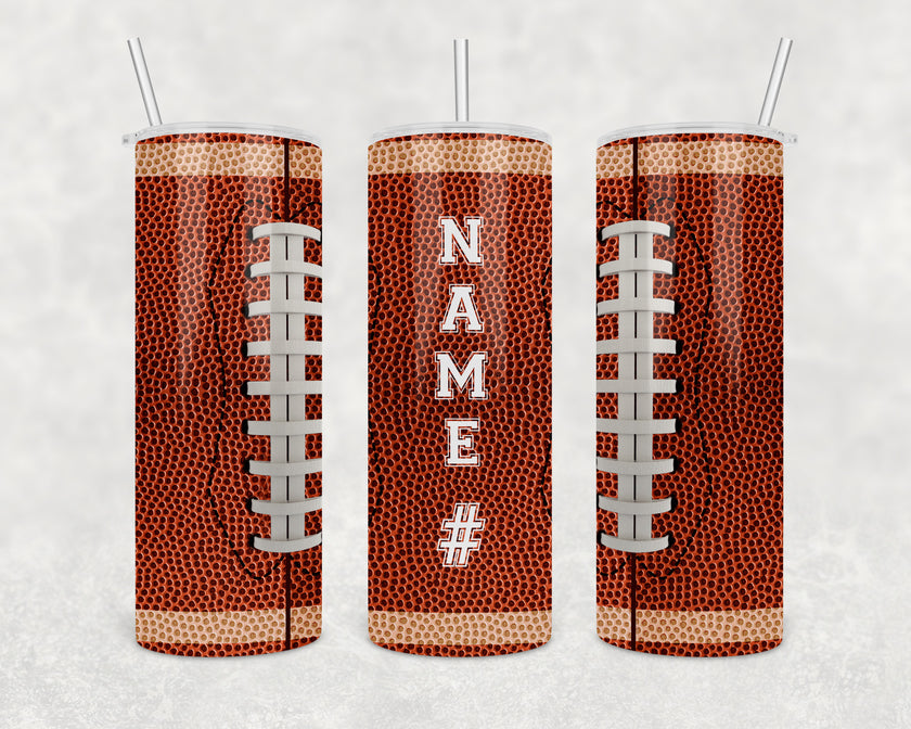 Custom Football 20oz Skinny Tumbler