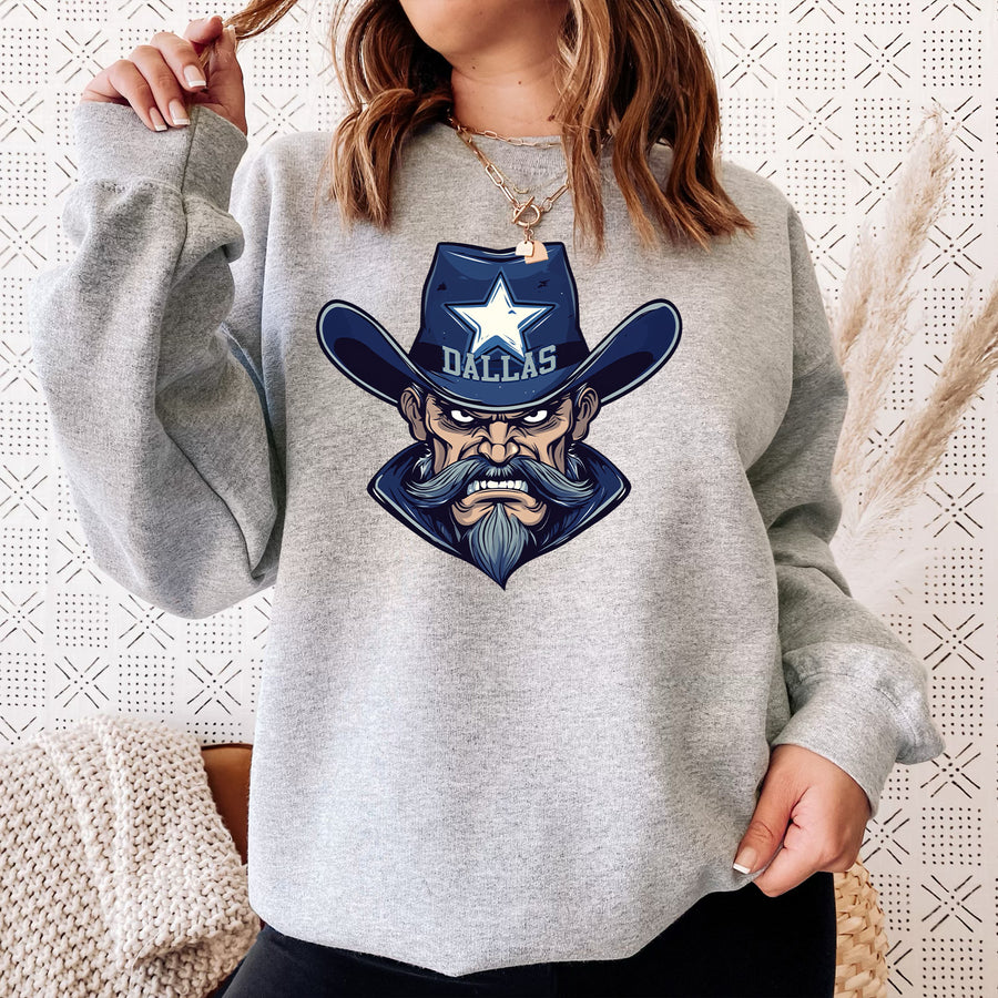 Dallas Vintage Cowboy Cartoon Unisex Sweatshirt