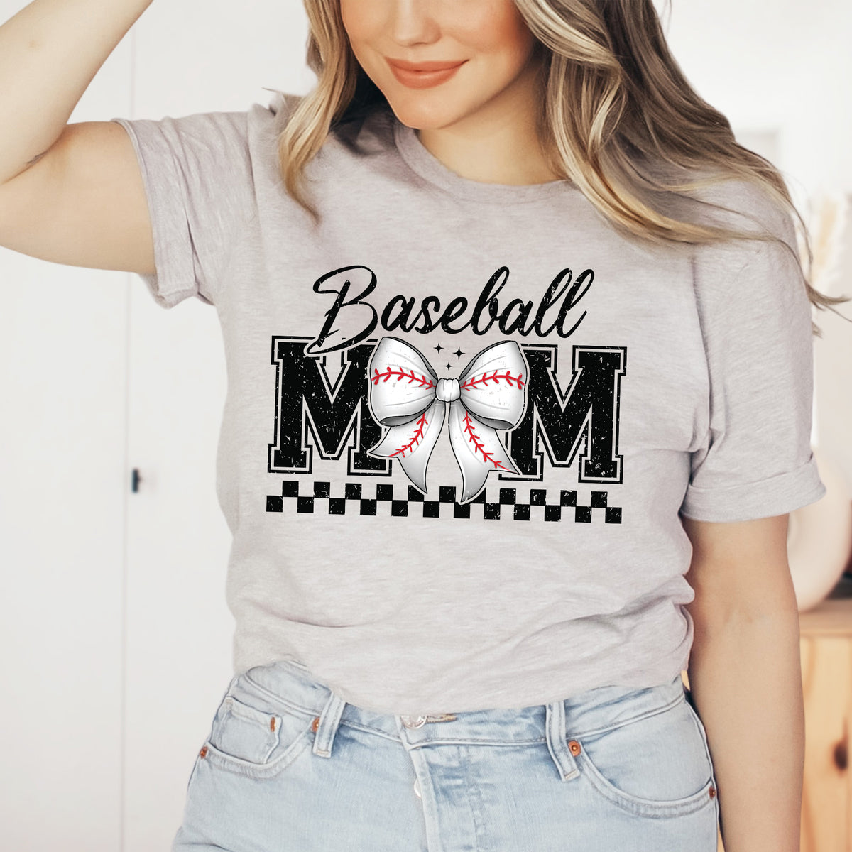 Baseball Mom Coquette Bow Unisex T-shirt