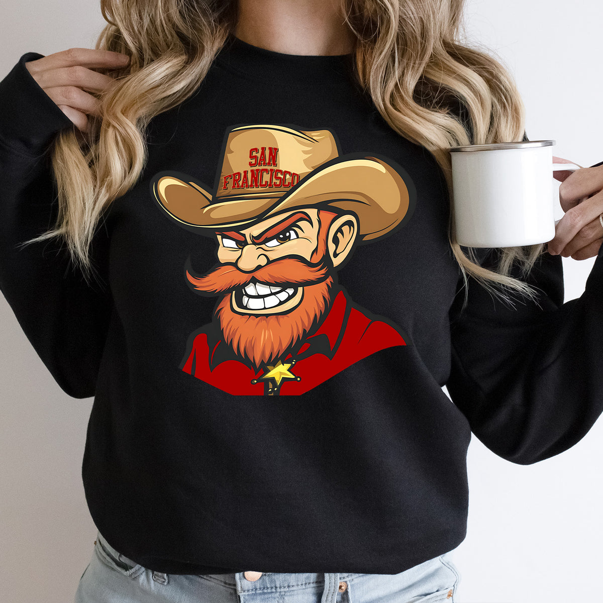 San Francisco Vintage Cowboy Cartoon Unisex Sweatshirt