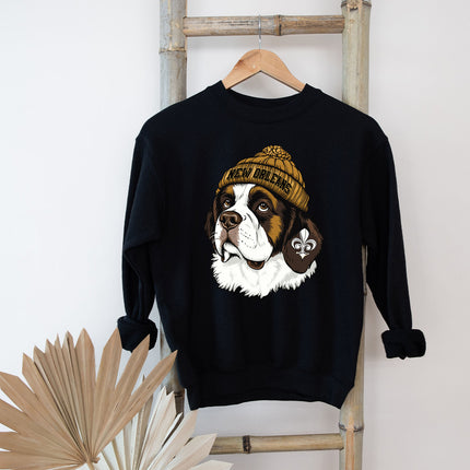 New Orleans Beanie Saint Bernard Cartoon Unisex Sweatshirt