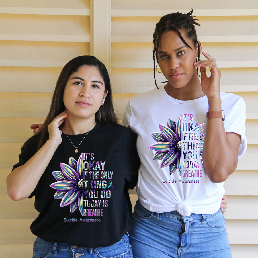 Breathe Suicide Awareness Flower T-shirt
