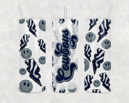 Cowboys Zubaz Lightening Bolt 20oz Skinny Tumbler