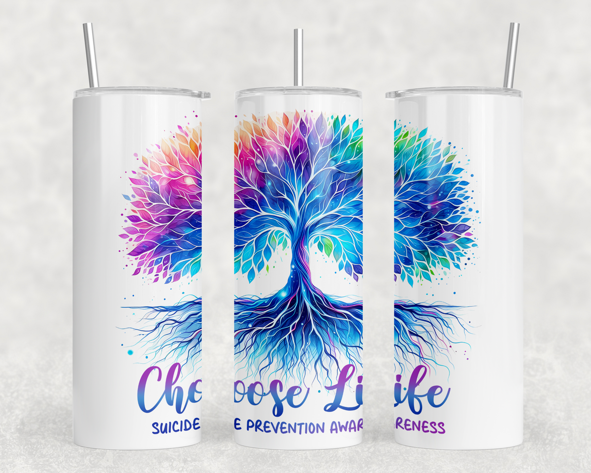 Choose Life Suicide Prevention 20oz Skinny Tumbler