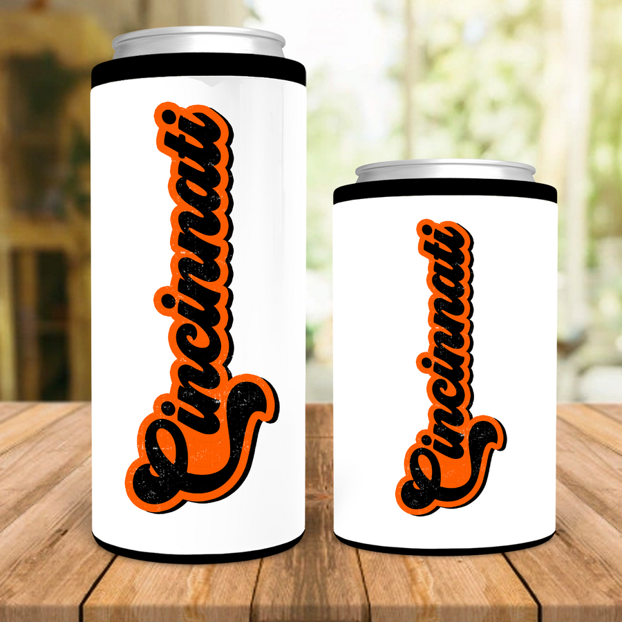 Retro Cincinnati Distressed Can Cooler