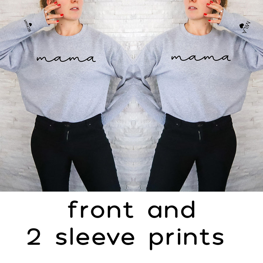 FRONT AND 2 SLEEVE PRINT Mama Heavy Blend Sweatshirt